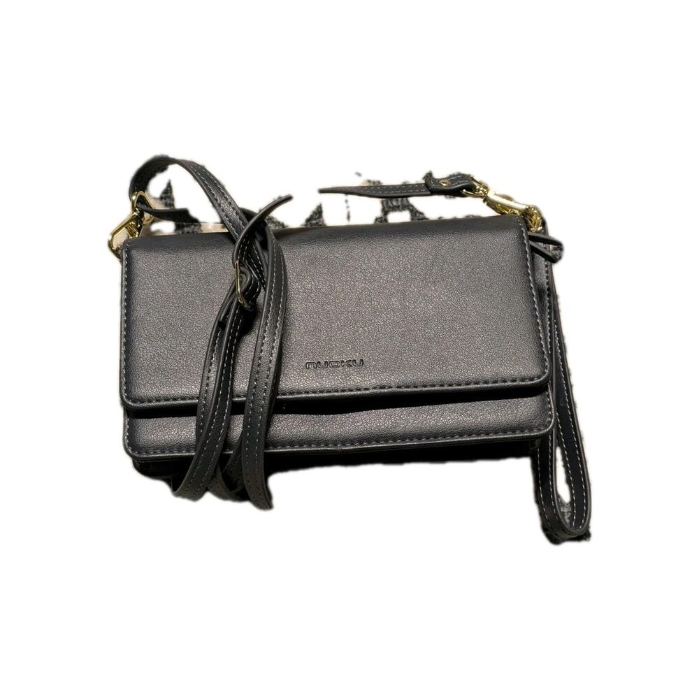 Nuoku Crossbody Wristlet Bag Purse Womens Black Wallet RFID Phone Lightweight